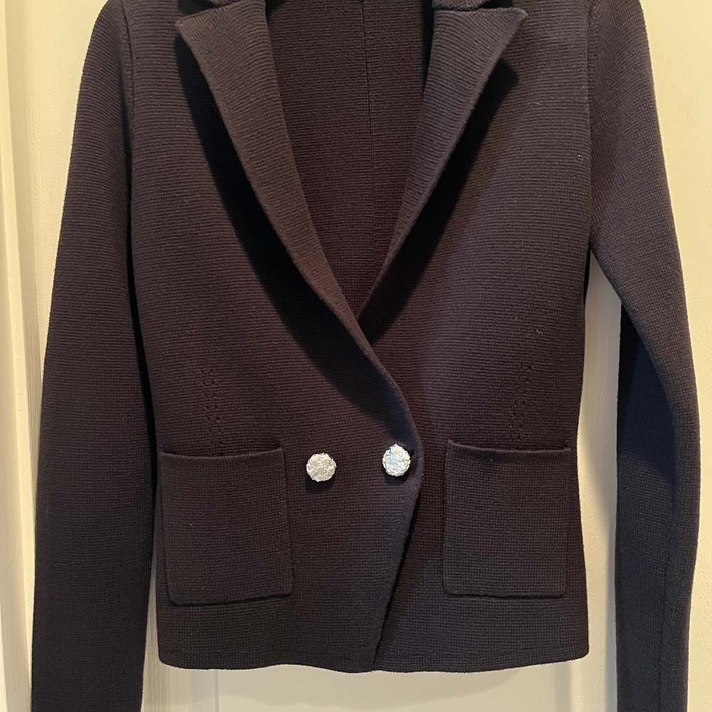 L’AGENCE Black Knit Blazer XS